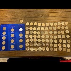 87 Variety $1 Presidential gold coins + 4 Sacagawea dollars with (p) indication